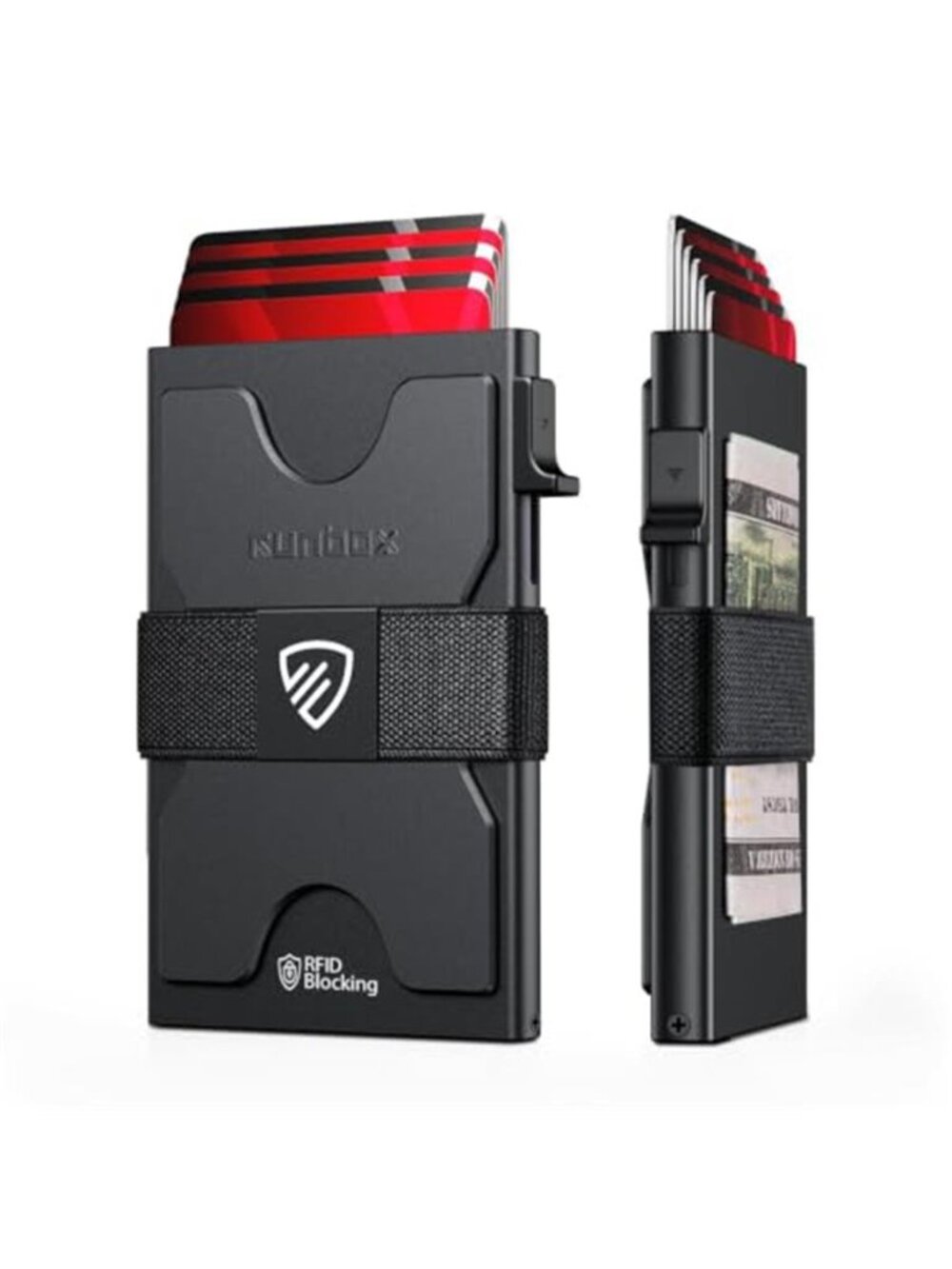 1 Pcs Slim Wallet for Men RFID Aluminum Pop-Up Card Holder for 12 Cards